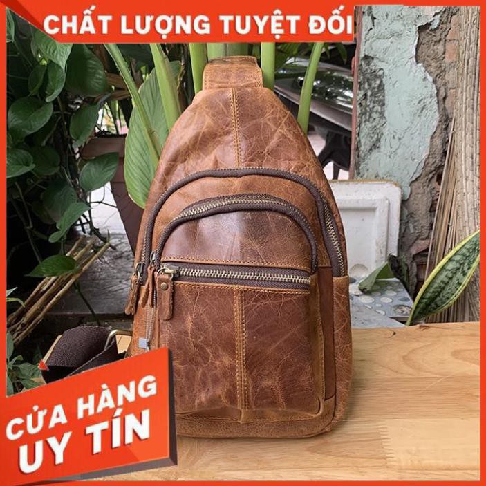 [ Da Cao Cấp 100% ] Túi Đeo Chéo Da Bò Thật Bảo Hành Ba Năm CB03