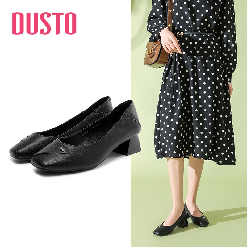 Giày cao gót Dusto da mềm mịn, gót 4cm