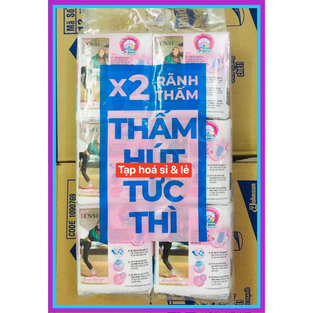 Lốc 6 gói Diana SENSI Siêu Mỏng Cánh (8 Miếng/gói)