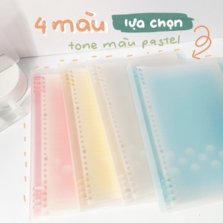 SỔ CÒNG BINDER 8 CÒNG SIZE B5 MÀU SẮC PASTEL CÓ SẴN GIẤY TAKE NOTE BULLET JOURNAL