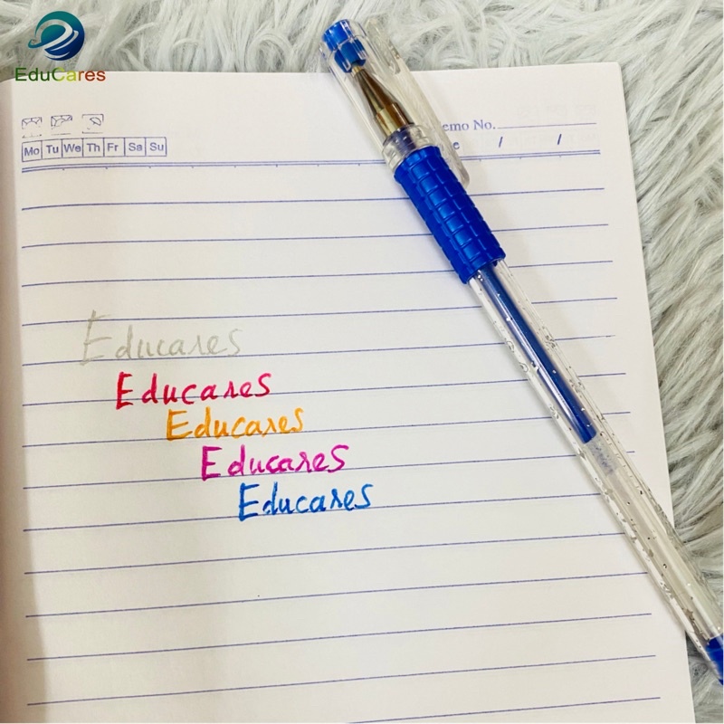 Hộp 12 Bút nhũ kim tuyến viết ghi thiệp Scented Glitter - 5 màu lung linh Bạc, Cam, Xanh dương, Đỏ, Hồng