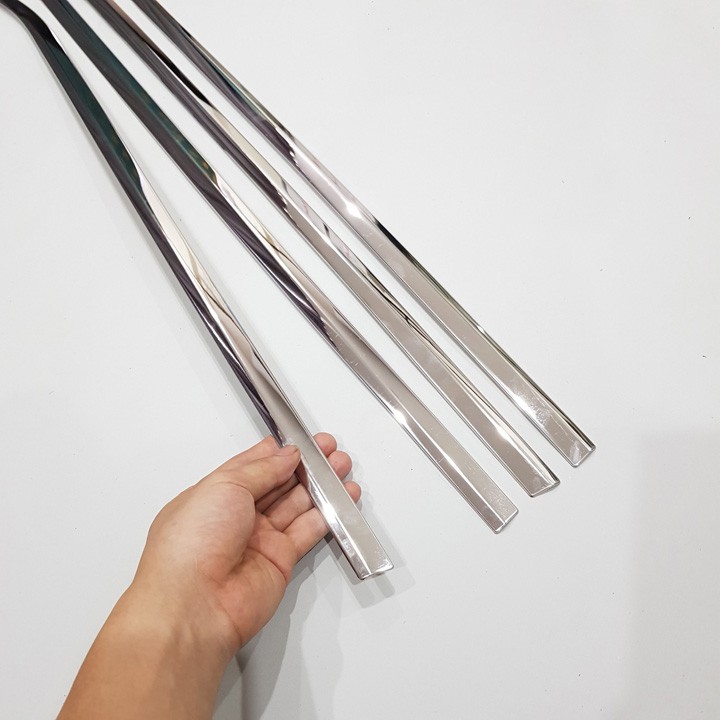 Bộ nẹp viền chân kính, cong kính xe Toyota Wigo 2018 - 2020- 2022 - Hàng inox cao cấp