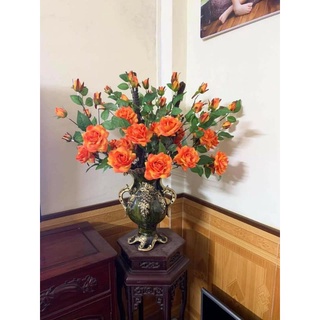 Bình hoa composite Cúp 83 H41cm ( cắm lông công, hoa lụa...)💯BAO BỂ VỠ💯