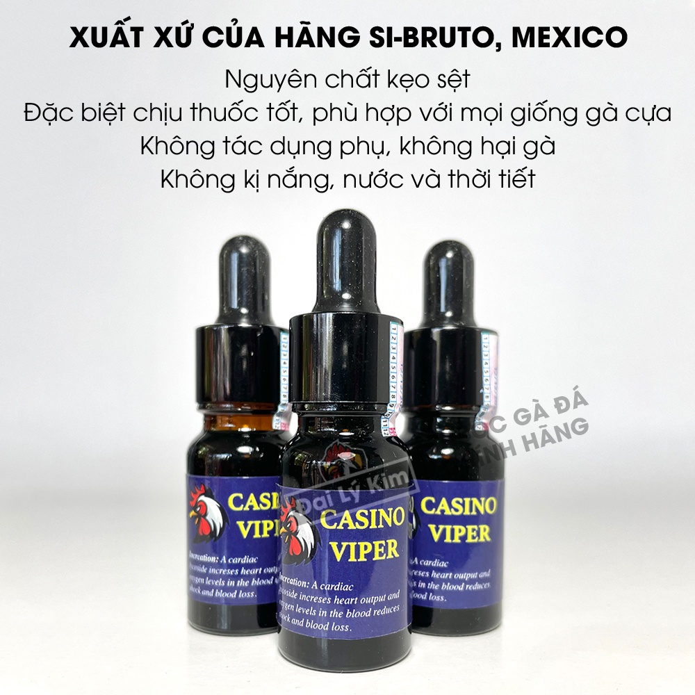 Thuốc gà đá tăng bo Casino Viper xanh, 1cc, nhập khẩu Mexico chính hãng