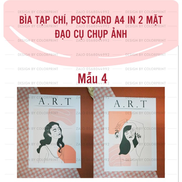 Bìa Tạp Chí - Postcard 2 Mặt Dùng Để Chụp Ảnh