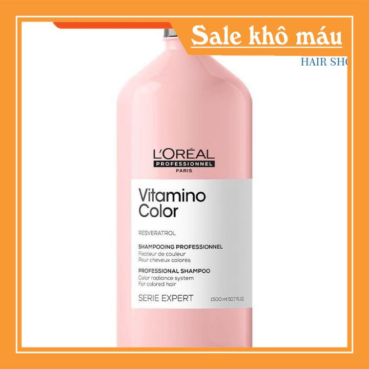 DẦU GỘI LOREAL VITAMINO COLOR RESVERATROL 2021 GIỮ MÀU TÓC NHUỘM 1500ML (CHAI)