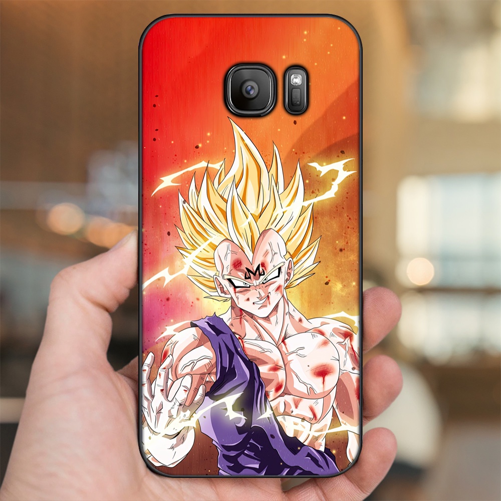 Ốp lưng Samsung S6, S6 Edge, S6 Edge Plus, S7, S7 Edge viền đen in hình Vegeta Dragon Ball