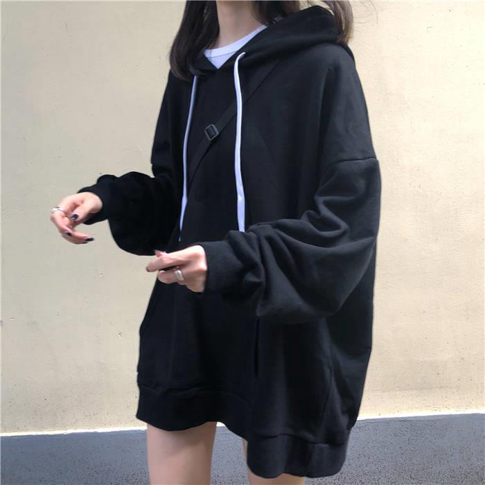 Áo khoác Hoodie tay dài màu trơn phong cách Hàn Quốc Cao Cấp | BigBuy360 - bigbuy360.vn