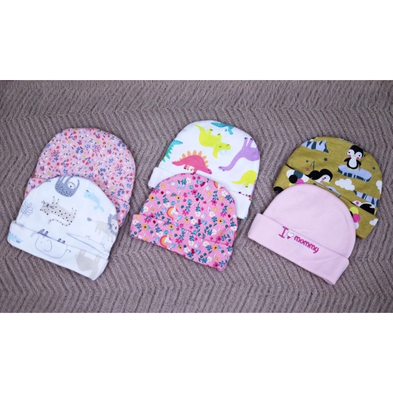 Set mũ sơ sinh 3 chiếc chất thun cotton cho bé trai và bé gái