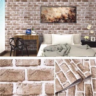 Giấy dán tường giả viên gạch 3D sẵn keo siêu đẹp