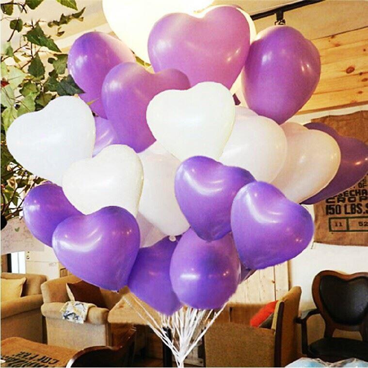 Set 20 Bong Bóng Trái Tim 12 Inch Trang Trí Tiệc
