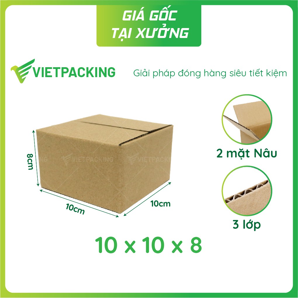 10x10x8 - 50 hộp carton nhỏ đóng hàng tiện lợi V034