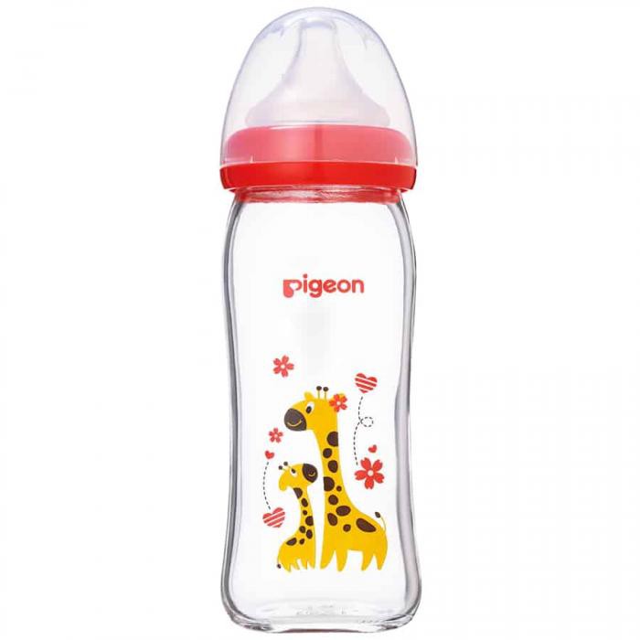 Bình Sữa Thủy Tinh Cổ Rộng Pigeon Plus 160ml/240ml