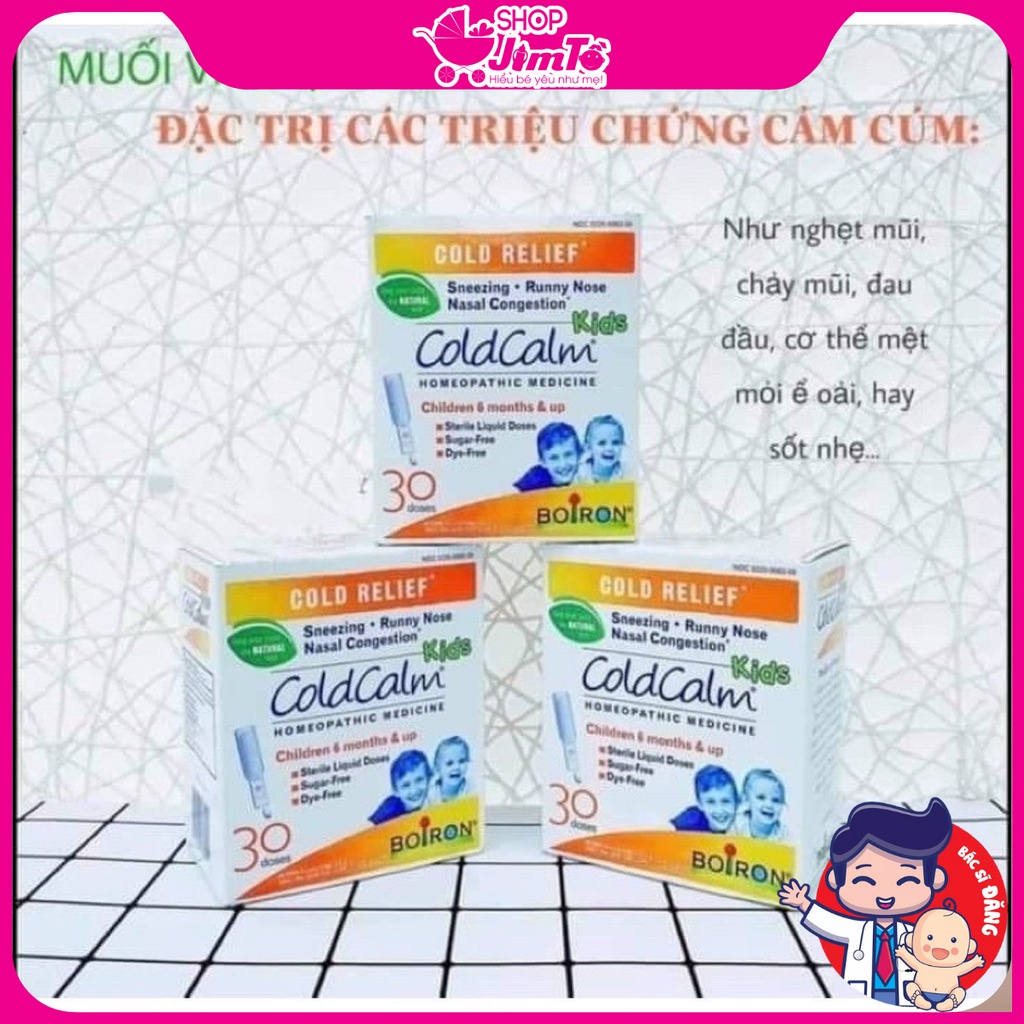 Muối vi lượng đồng căn Boiron Coldcalm Giúp Giảm Các Triệu Chứng Cảm Lạnh, Cảm Cúm Hộp 30 Ống