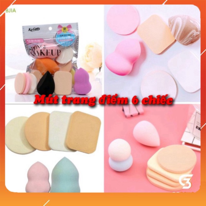 Bộ 6 mút trang điểm bọt biển Keli sponge makeup