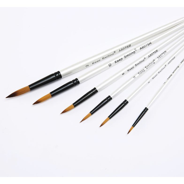 Cọ vẽ Keep Smiling bộ 12 cây đầu dẹt chuyên dùng cho màu nước, sơn dầu, hóa trang... Belivn