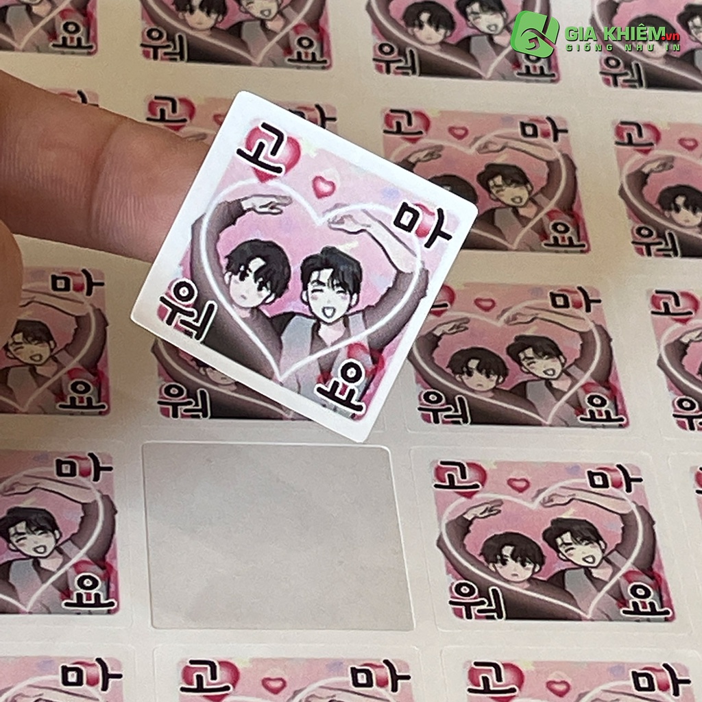 In sticker 5x5cm mẫu tuỳ chọn theo yêu cầu