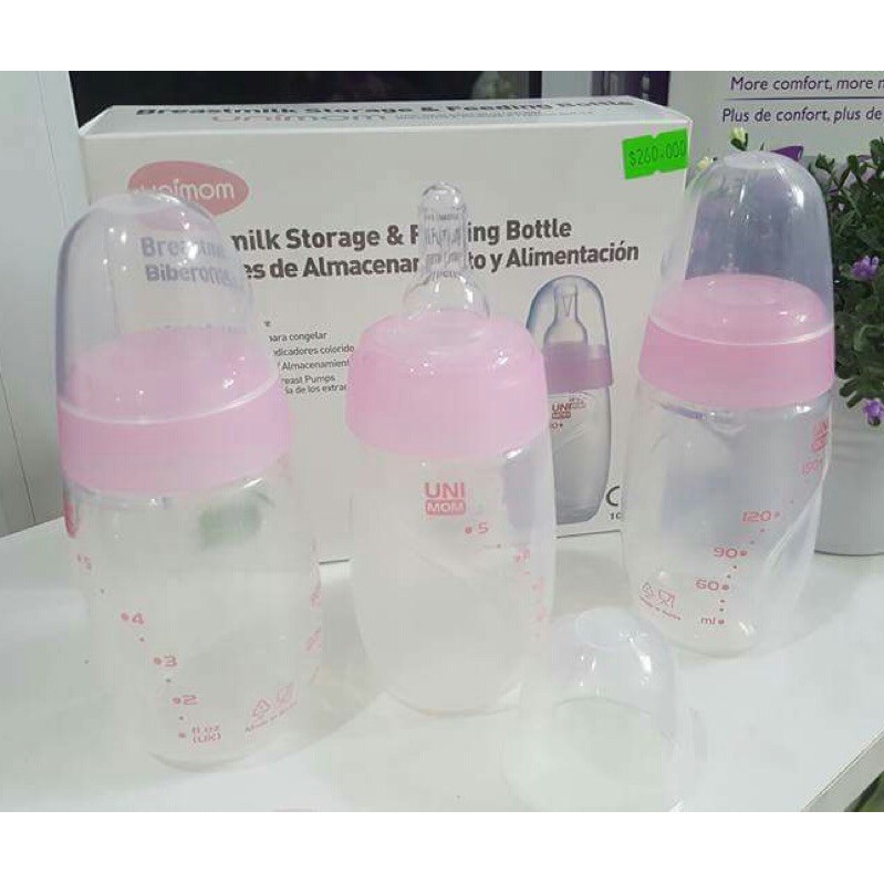 Bình trữ sữa Unimom (Bộ 3 bình) Mẫu Mới - 150ml ( hàng có sẵn)