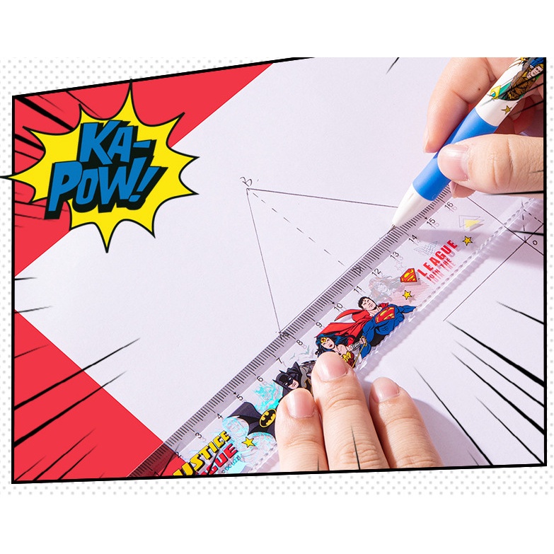 Thước nhựa Deli in hình siêu nhân - 15/20cm - 79759/79760