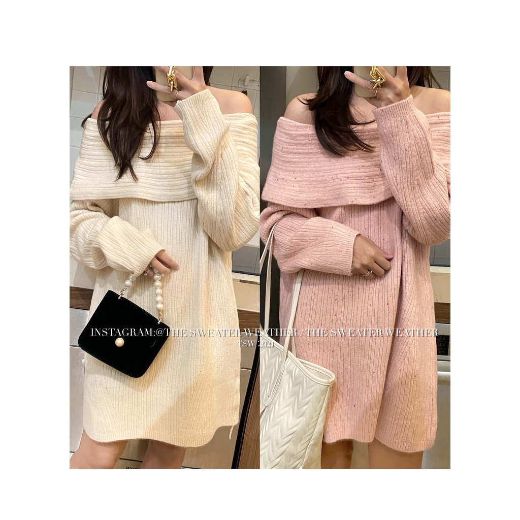 (Ảnh thật) Áo len trễ vai bản to trùm mông mặc 2 kiểu the.sweaterweather TSW | BigBuy360 - bigbuy360.vn