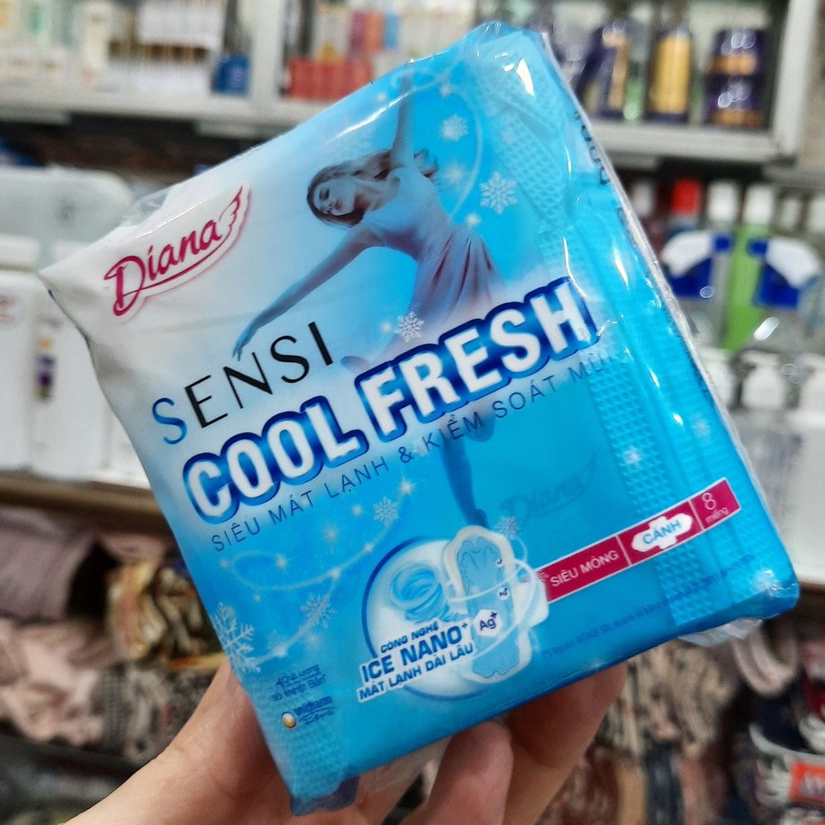 Băng vệ sinh Diana Sensi Cool Fresh siêu mỏng cánh 23cm (8 MIẾNG)