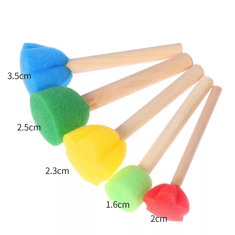 Set 5 Cọ Xốp Vẽ Tranh Sáng Tạo Cho Bé