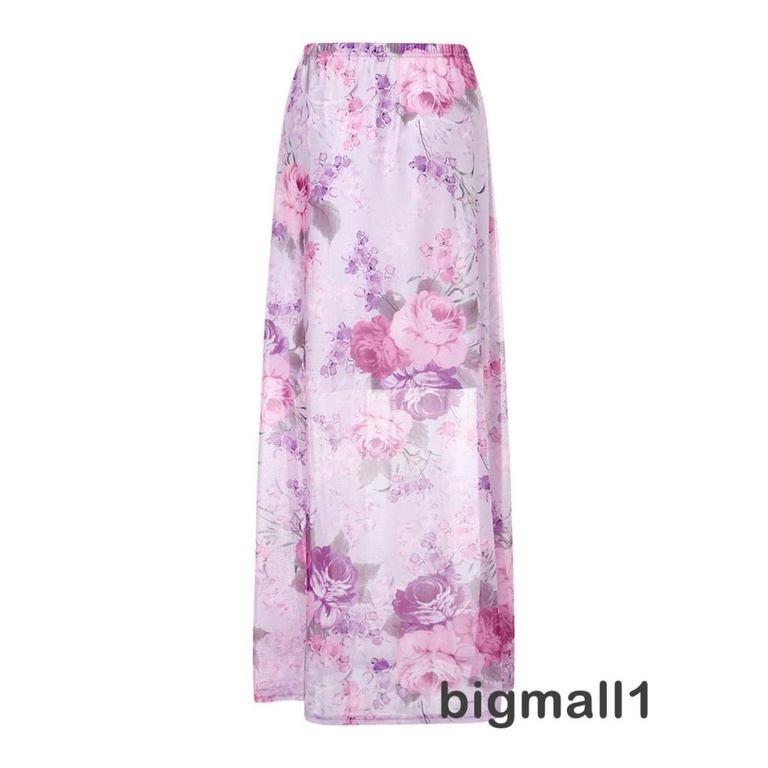 Chân Váy Lưng Cao Co Giãn Phối Lưới Họa Tiết Hoa Thời Trang Mùa Hè Cho Nữ