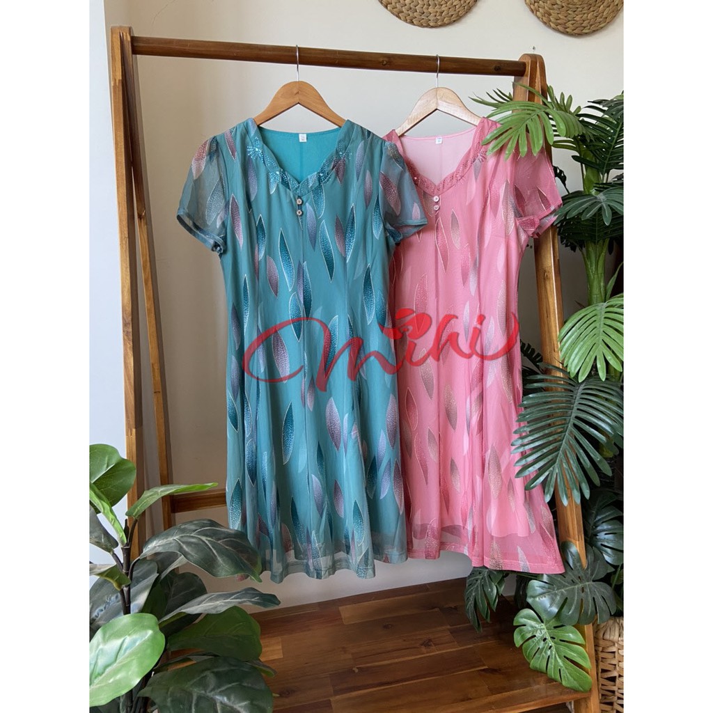 Váy Đầm trung niên nữ cho mẹ phối hoa cao cấp V81 - Áo đầm kiểu thời trang dự tiệc dạ hội đẹp cho người lớn tuổi Bigsize | BigBuy360 - bigbuy360.vn