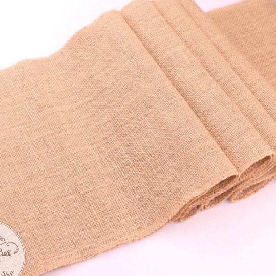 Khăn trải bàn vải bố loại trơn phong cách rustic dài 2m6 trang trí bàn