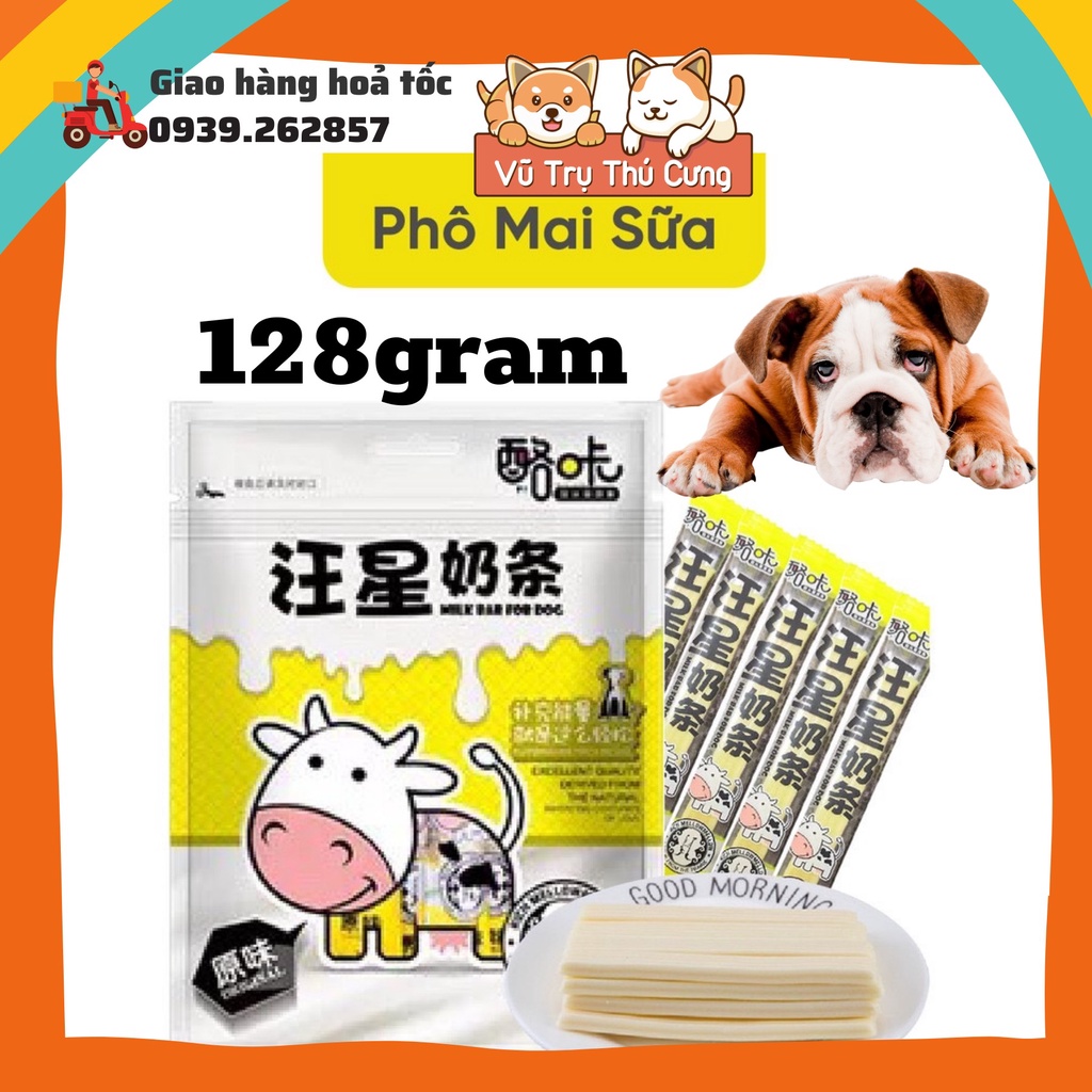 Thanh phô mai sữa cho Chó Monbab 128g, Snack cho chó mọi độ tuổi