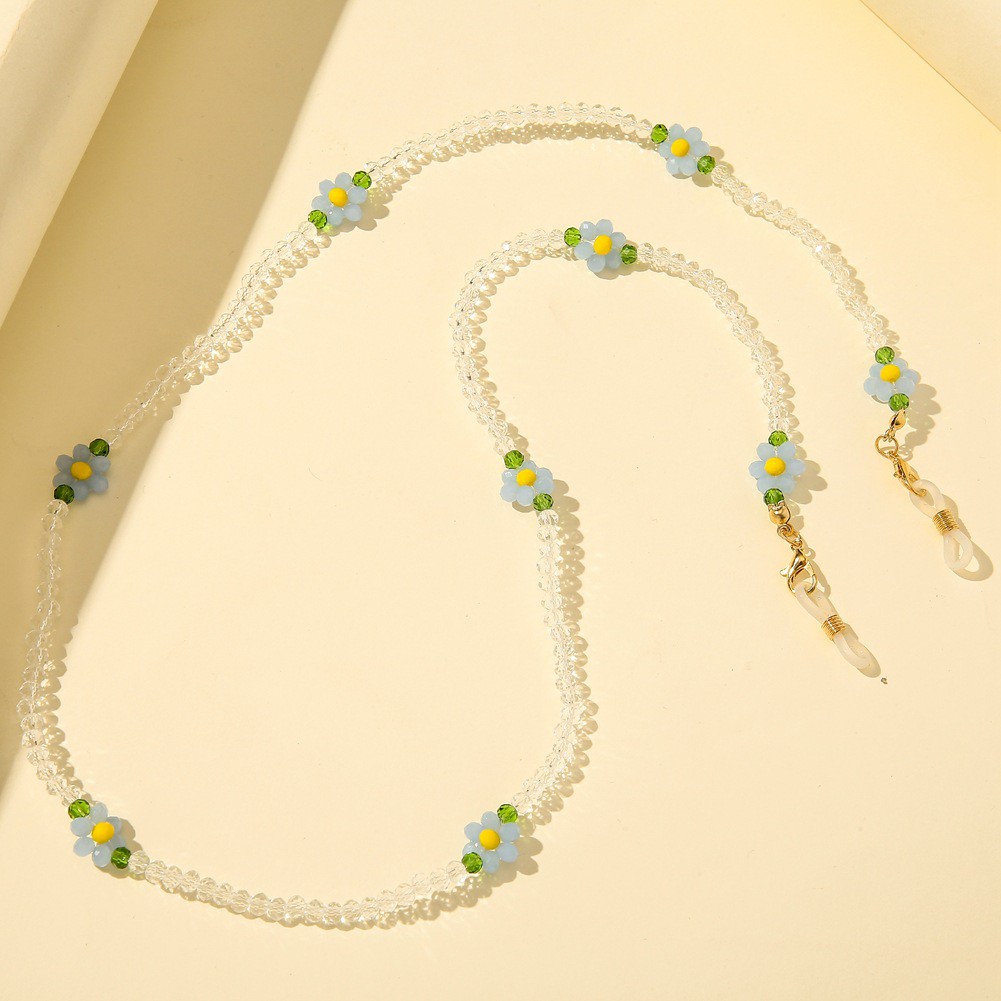 NEULRY Fashion small flower crystal bead mask chain