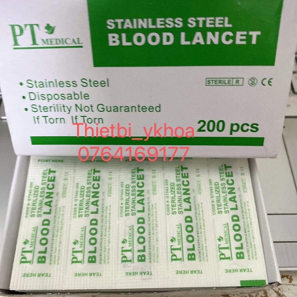 [Hộp 200 Cây] Kim Chích Lễ Mụn - kim lancet PT