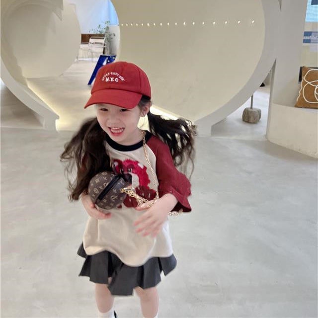 Hàng Mới Về Set Áo Thun Ngắn Tay + Chân Váy Xếp Ly Thời Trang Dành Cho Bé Trai Gái