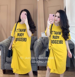 Váy cotton chữ xoắn eo