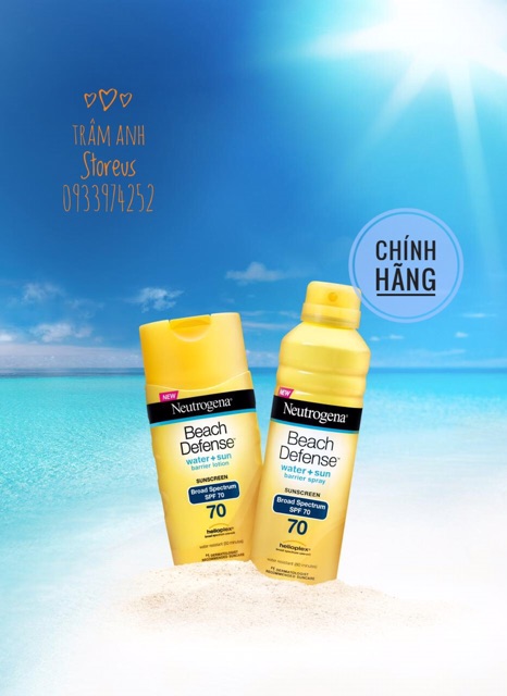 Kem chống nắng Neutrogena Beach Defense Sunscreen Lotion Broad Spectrum SPF 70 (198ml) Date 2022