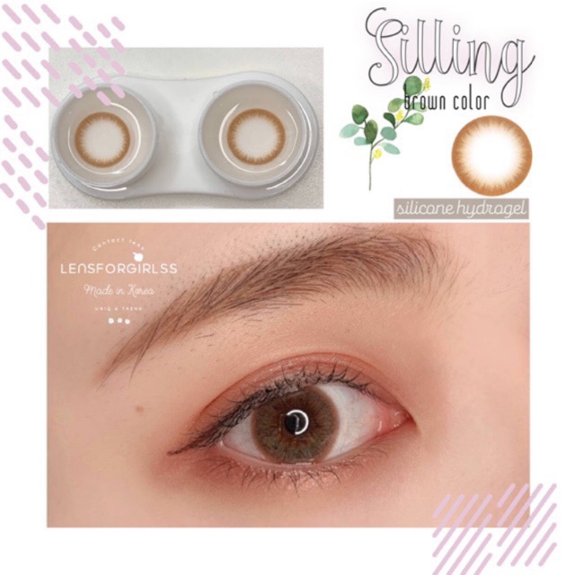 &lt;MẪU CLEAR&gt; Kính áp tròng SILLING BROWN - Silicone Hydrogel của Lensme (HSD: 1 tháng)