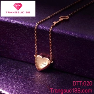 Dây chuyền titan trái tim DTT020