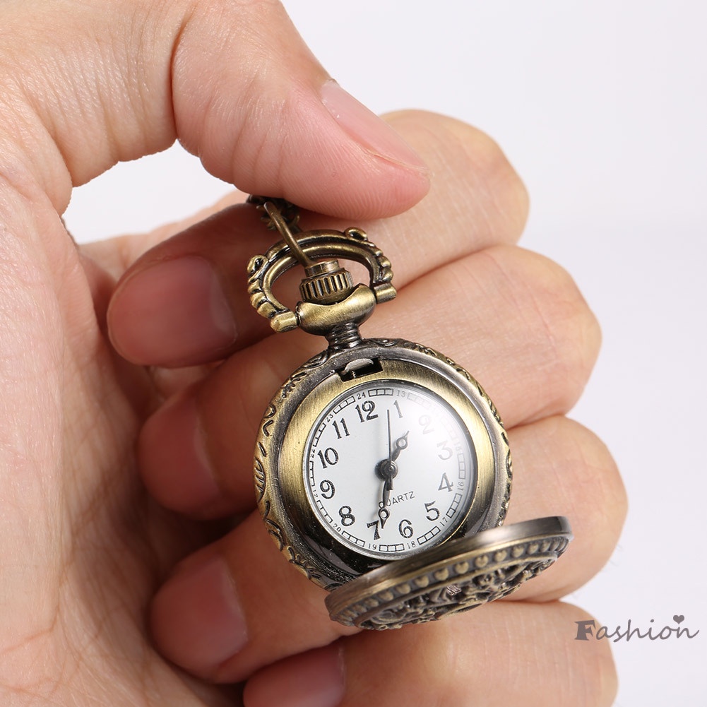 Đồng Hồ Quả Quýt Chạm Khắc Hình Hoa Phong Cách Vintage Thời Trang