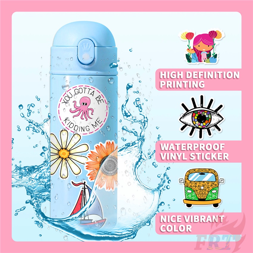 ❉ Bộ 02 Sticker Dán Trang Trí Xinh Xắn Chất Lượng ❉ Bộ 50 Sticker Chống Thấm Nước Họa Tiết Doodle Hợp Thời Trang