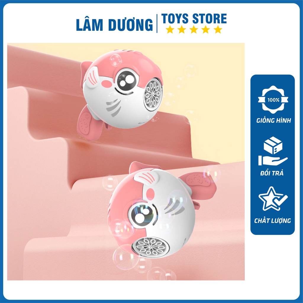 Súng bắn bong bóng cá heo 10 nòng cho bé - Súng máy phun thổi bong bóng xà phòng hình cá heo đồ chơi trẻ em ngoài trời