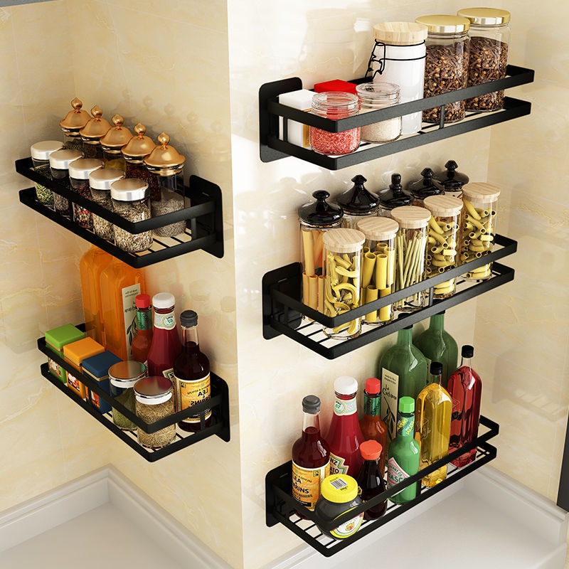 Kệ kim loại carbon 40cm treo tường nhà bếp, phòng tắm, kệ để gia vị đa năng Mã cns2