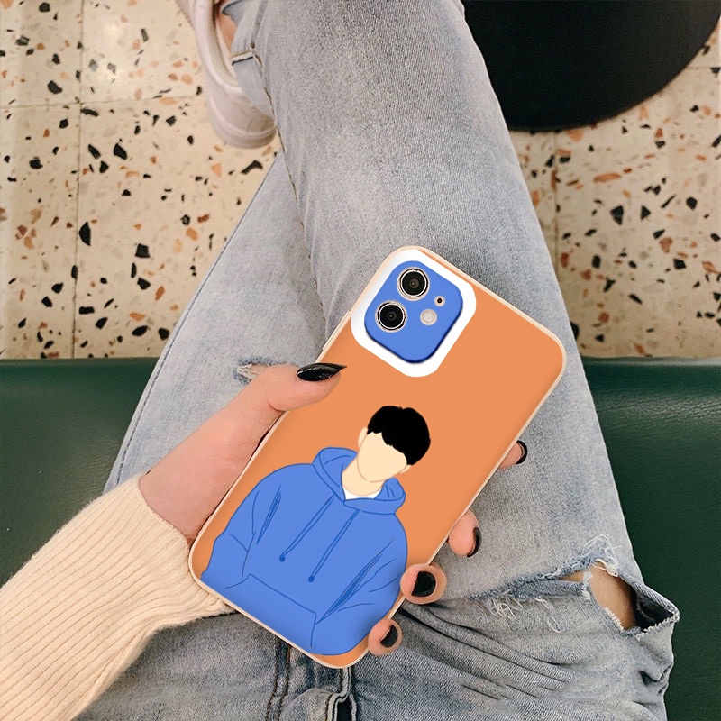 Ốp lưng iphone hot boy áo xanh nền cam bảo vệ camera ốp iphone6/6plus/6s/6splus/7/7plus/8/8plus/x/xr/xs/11/12/13/pro/ma