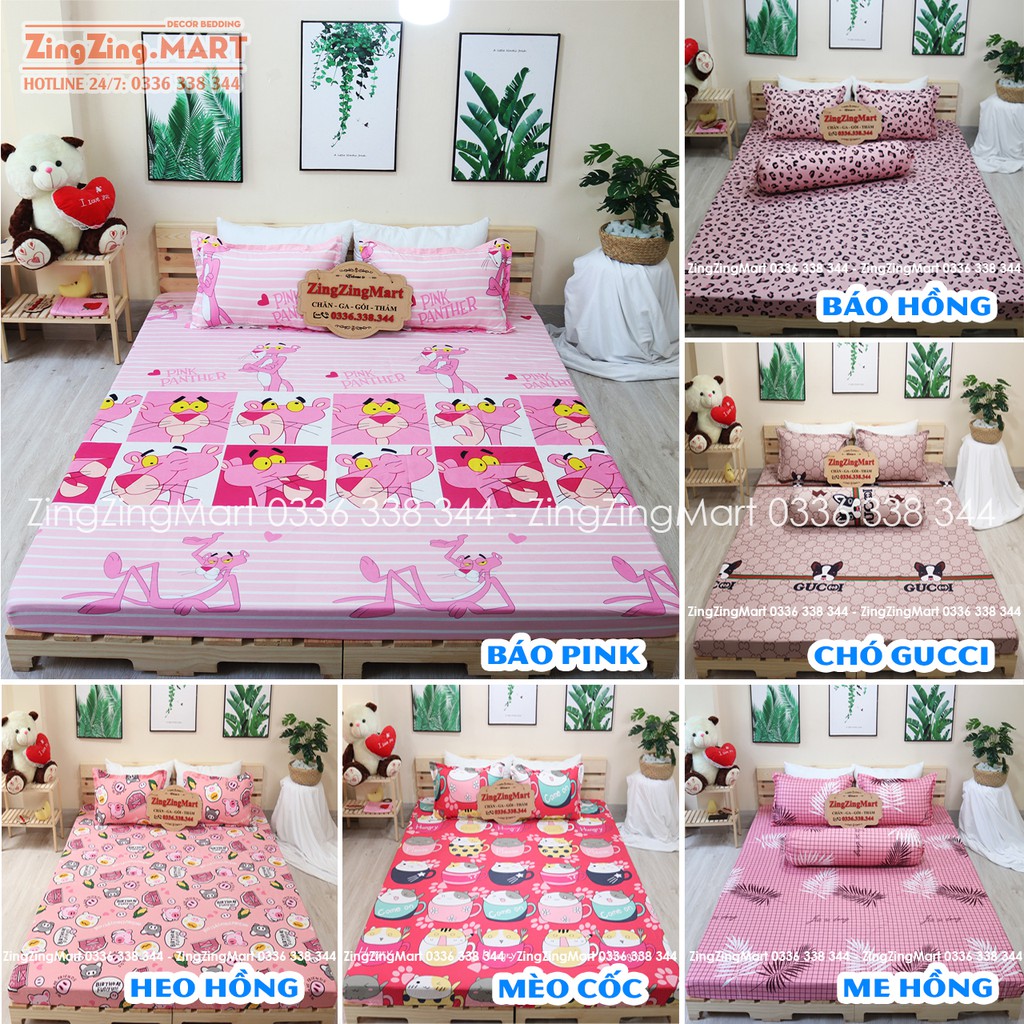 Bộ Ga Gối Poly Set 3 món | Bộ Drap giường chó Gu chì - Ga trải giường ( 1m2/m6/m8/2m2 ) - ZingZingMart | BigBuy360 - bigbuy360.vn