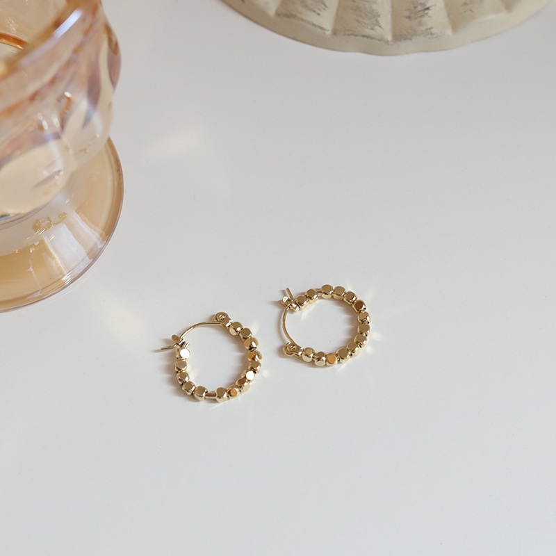 Vincentzo Khuyên Tai Kim Loại Tròn Phong Cách baroque Pháp Đơn Giản Cho Nữ song Jong ki