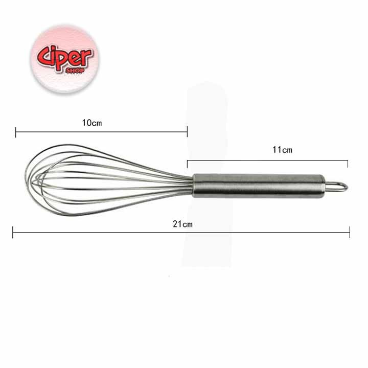 Phới lồng đánh trứng cầm tay inox 8in - 21cm