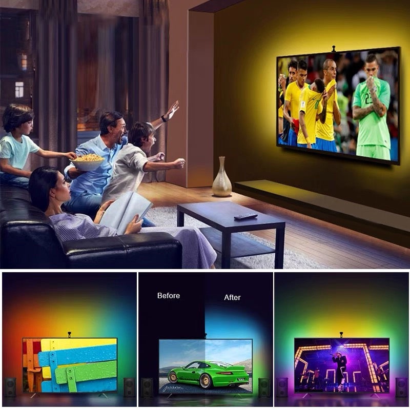 Dây đèn LED RGB linh hoạt 5M 4M 3M 1M DC5V Bluetooth trang trí TV