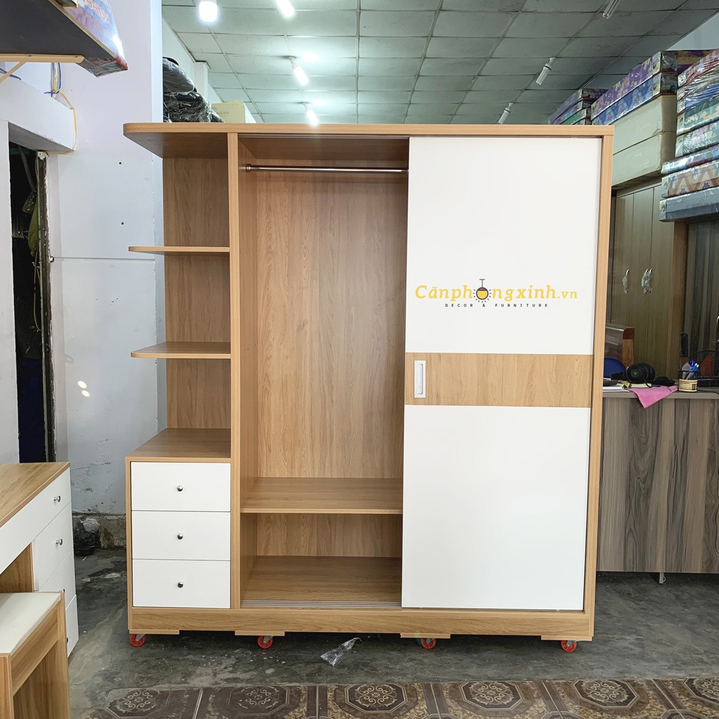 Tủ áo cửa lùa có kệ gỗ MDF CPX-T09 | BigBuy360 - bigbuy360.vn