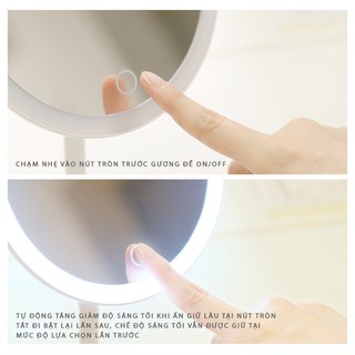 GƯƠNG MAKEUP ĐÈN LED ĐẾ CAO PRITECH