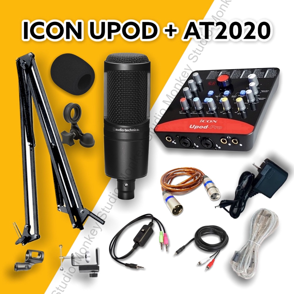 Bộ Combo Mic Thu Âm Hát Livestream Soundcard ICON UPOD PRO &amp; Mic AT2020 ⚡BH 1 NĂM⚡ Thu Âm Điện Thoại Máy Tính