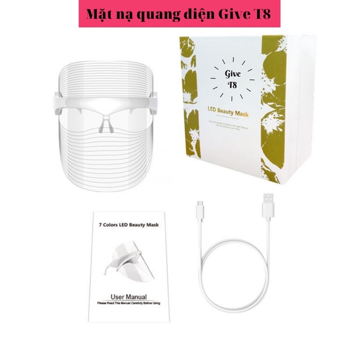 Mặt lạ ánh sáng sinh học GIVE T8 chuyên dụng cho Spa giảm mụn-phục hồi da-làm mở nếp nhăn